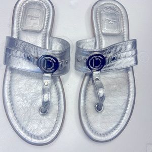 Beautiful silver Christine Dior slippers, size 36.5